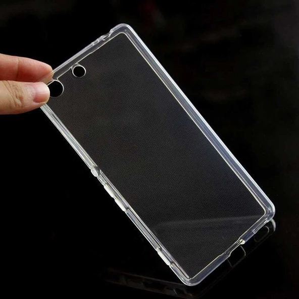 Sony Xperia M5 Kılıf Zore Şeffaf İnce ve Esnek Süper Silikon - Resim 6