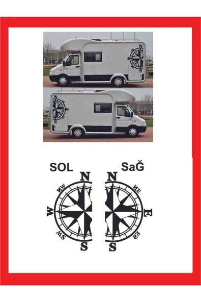 Pusula Oto özel yeni sticker 2 Adet Sağ-Sol 48*28 Cm