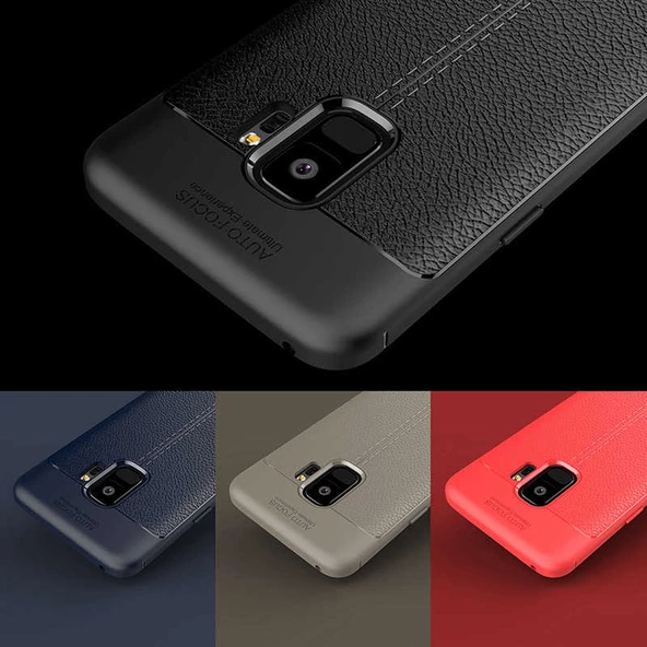 Galaxy S9 Kılıf Zore Niss Deri Desenli Silikon Kılıf - Resim 11