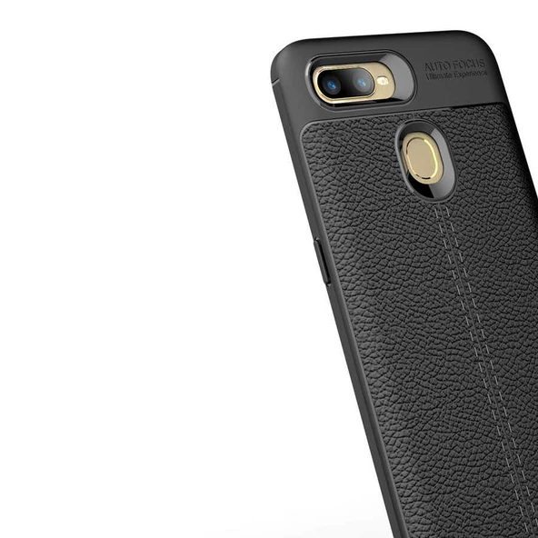 Oppo A7X Kılıf Zore Niss Deri Desenli Silikon Kılıf - Resim 9