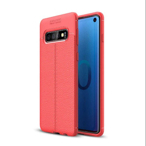Galaxy S10 Kılıf Zore Niss Deri Desenli Silikon Kılıf - Resim 3