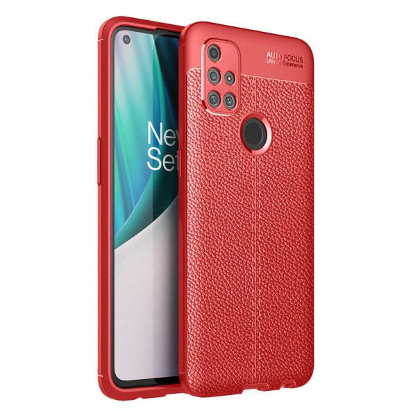 One Plus Nord N10 5G Kılıf Zore Niss Deri Desenli Silikon Kılıf - 4