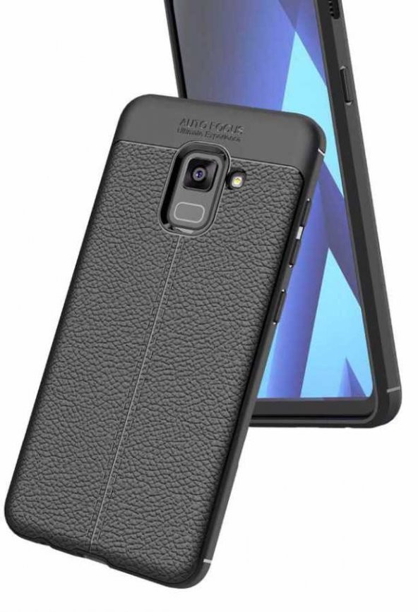 Galaxy A8 2018 Kılıf Zore Niss Deri Desenli Silikon Kılıf