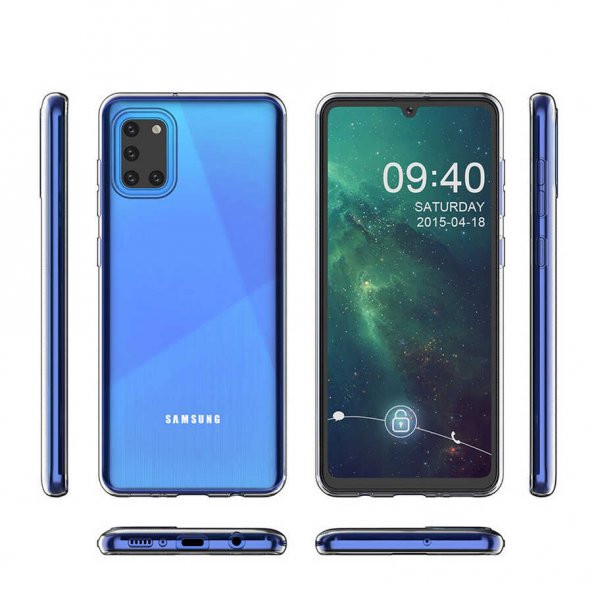 Galaxy A31 Kılıf Zore Şeffaf İnce ve Esnek Süper Silikon Kılıf - Resim 5