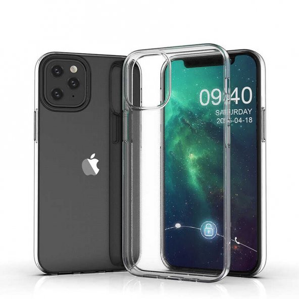 Apple iPhone 12 Mini Kılıf Şeffaf İnce ve Esnek Süper Silikon ürün görseli 1