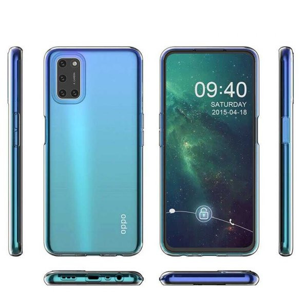 Oppo A72 Kılıf Zore Şeffaf İnce ve Esnek Süper Silikon Kılıf - Resim 5