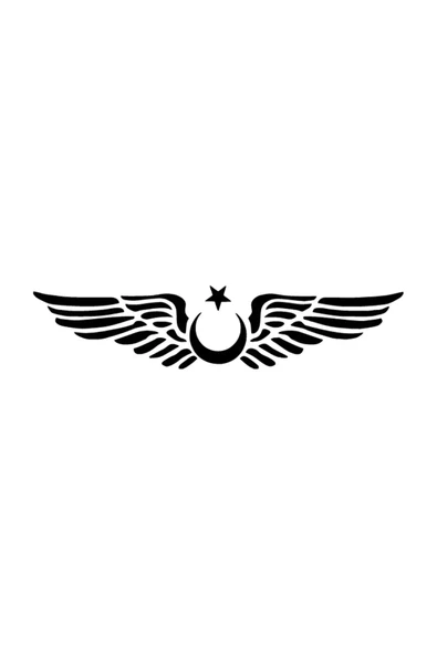 Kanatlı Ay Yıldız Duvar Dekor Sticker 40 X 8 Cm