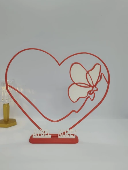 Sevgi Dolu Kelebek 3D Baskılı Dekor Sevgililer Günü veya Yıldönümleri için Romantik Hediye - 5