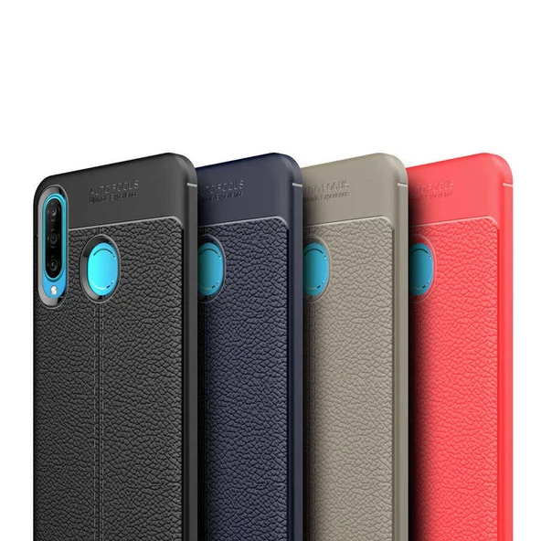 Huawei P30 Lite Kılıf Zore Niss Deri Desenli Silikon Kılıf - 5