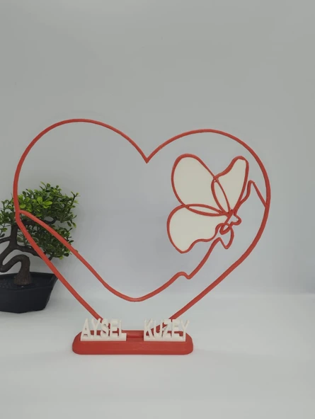 Sevgi Dolu Kelebek 3D Baskılı Dekor Sevgililer Günü veya Yıldönümleri için Romantik Hediye - 4