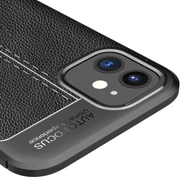 Apple iPhone 12 Kılıf Zore Niss Deri Desenli Silikon Kılıf - Resim 9
