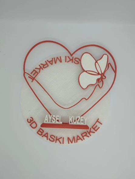 Sevgi Dolu Kelebek 3D Baskılı Dekor Sevgililer Günü veya Yıldönümleri için Romantik Hediye - 8