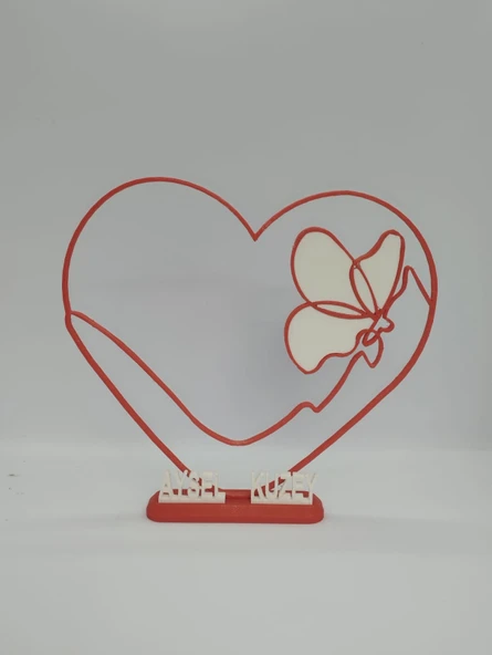 Sevgi Dolu Kelebek 3D Baskılı Dekor Sevgililer Günü veya Yıldönümleri için Romantik Hediye - 6