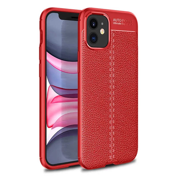 Apple iPhone 12 Kılıf Zore Niss Deri Desenli Silikon Kılıf - Resim 3