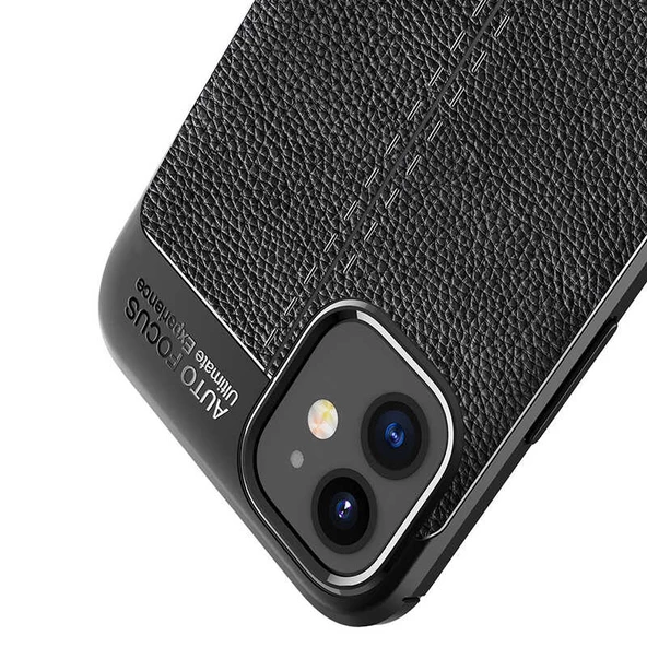 Apple iPhone 12 Kılıf Zore Niss Deri Desenli Silikon Kılıf - Resim 7