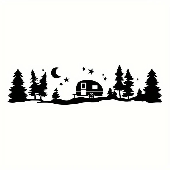 Kamp Ve Doğa Duvar Dekor Sticker 84 X 22 Cm