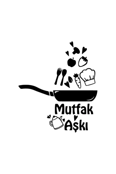 Mutfak Aşkı Duvar Dekor Sticker 40 X 44 Cm