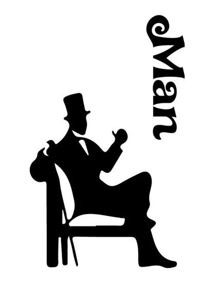 Man Tuvalet-Wc Kapı Duvar Dekor Sticker 36 X 60 Cm