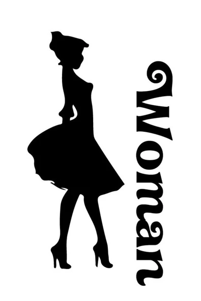Women Tuvalet-Wc Kapı Duvar Dekor Sticker 36 X 60 Cm