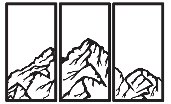 Pencereden Dağ Manzarası Duvar Dekor Sticker 70 X 32 Cm