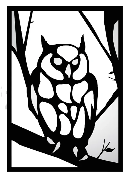 Gamlı Baykuş Duvar Dekor Sticker 27 X 49 Cm