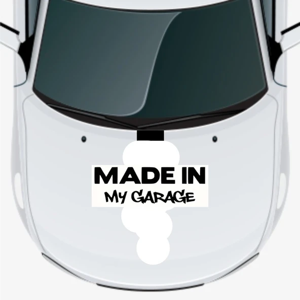 Made In My Garage Oto Kaput Sticker 46 X 16 Cm