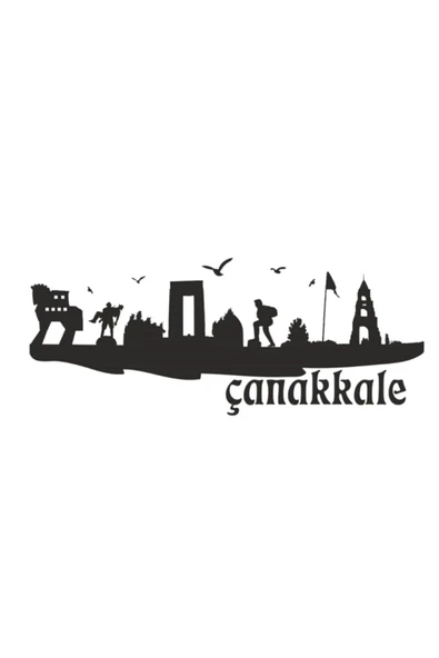 Çanakkale Silüeti Sticker 10 X 3 Cm