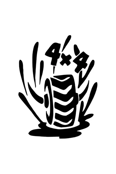 4 X 4 Çamurlu Tekerlek Sticker 30 X 39 Cm