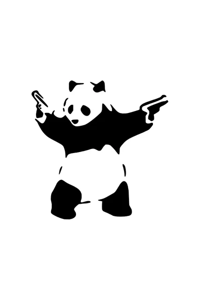 Silahlı Panda Sticker 10 X 10 Cm