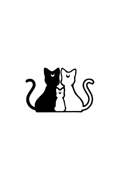 Kedi Ailesi Sticker 20 X 12 Cm