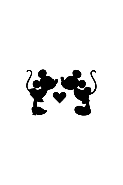 Öpüşen Mickey Minnie Sticker 10 X 6 Cm