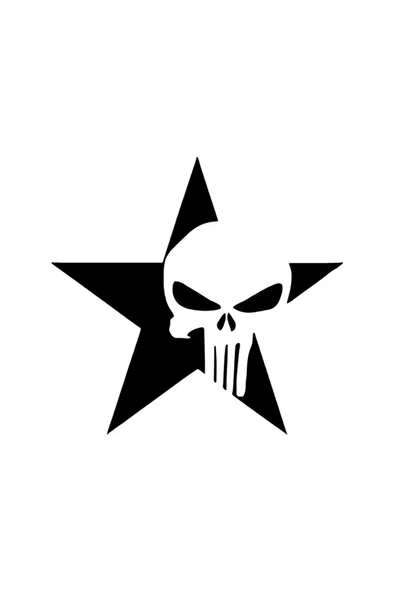 Yıldız İçinde Punisher Sticker 20 X 20 Cm