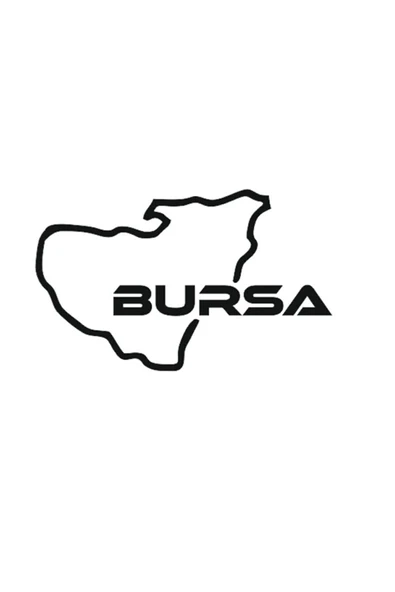 Bursa İl Haritası Oto Cam özel yeni sticker 14*8 Cm