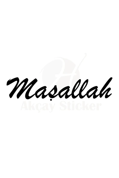 Maşallah Yazısı Oto özel yeni sticker Siyah 30*6 Cm