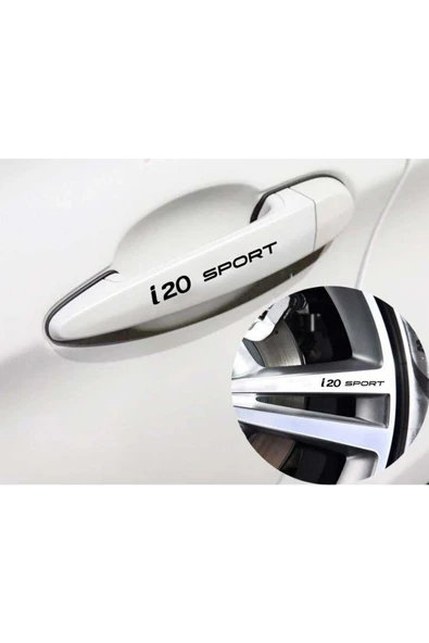 Hyundai I20 İçin özel yeni uyumlu Aksesuar Sport Kapı Kolu özel yeni sticker Set 8 Ad 10*1,5 Cm
