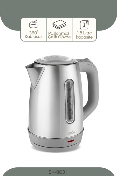 Sinbo Inox Su Isıtıcı Kettle Paslanmaz Çelik SK-8031