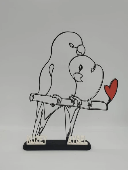 Dalda Aşk Kuşları 3D Baskılı Dekor Sevgililer Günü veya Yıldönümleri için Romantik Hediye - 6