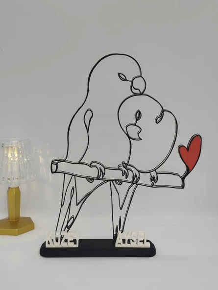 Dalda Aşk Kuşları 3D Baskılı Dekor Sevgililer Günü veya Yıldönümleri için Romantik Hediye - 5