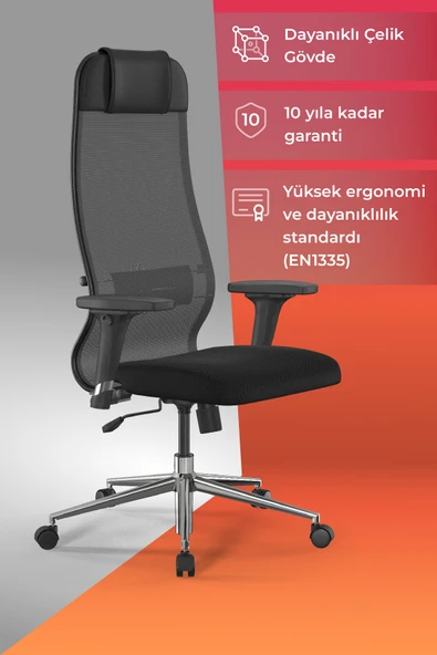Metta Ergolife Sit 10 Ergonomik Fileli Yönetici Koltuğu / Ofis Sandalyesi  - 13E.D.1.2A2