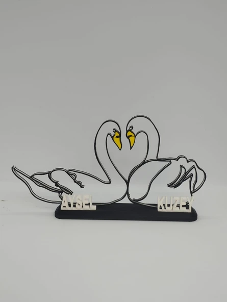 Sevgi Dolu Kuğular 3D Baskılı Dekor Sevgililer Günü veya Yıldönümleri için Romantik Hediye - 6