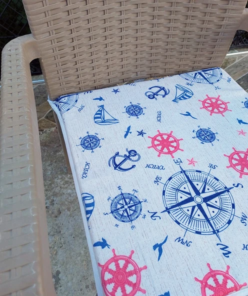 2 Adet Rattan Tek Alt Sandalye Minderi, Extra Kalın (Kalınlık 5cm)-Pusula - 2