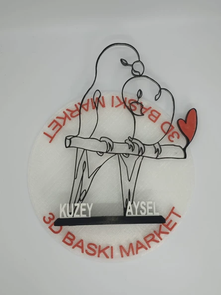 Dalda Aşk Kuşları 3D Baskılı Dekor Sevgililer Günü veya Yıldönümleri için Romantik Hediye - 8