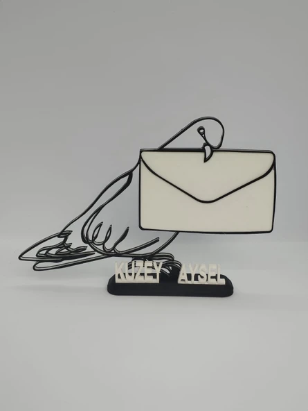 Aşk Mektubu Güvercin 3D Baskılı Dekor Sevgililer Günü veya Yıldönümleri için Romantik Hediye - 6