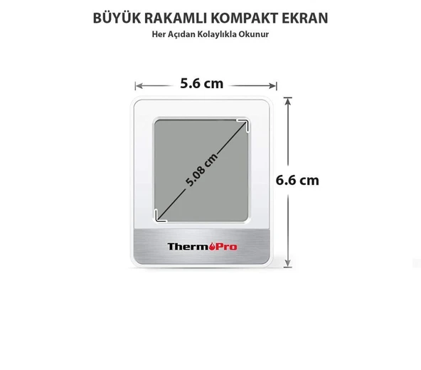 ThermoPro TP49W Mini İç Mekan Dijital Isı ve Nem Ölçer Termometre 6 Adet - 7