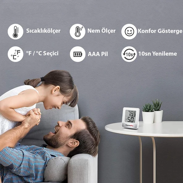 ThermoPro TP49W Mini İç Mekan Dijital Isı ve Nem Ölçer Termometre 6 Adet - 2