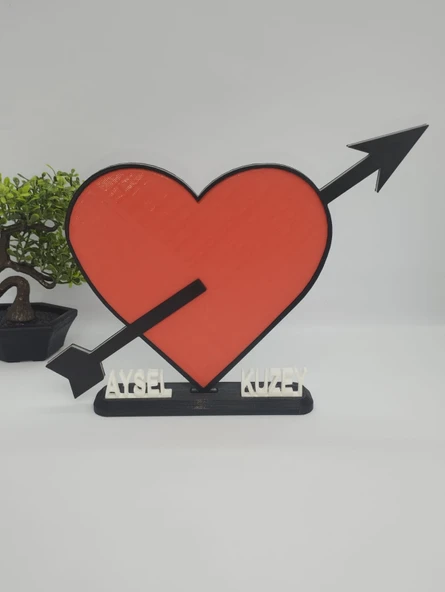 Aşk Oku 3D Baskılı Dekor Sevgililer Günü veya Yıldönümleri için Kişiselleştirilmiş Romantik Hediye - 3