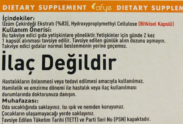 Afye Grape Seed (60 Kapsül) - 3