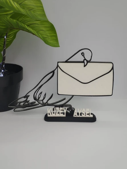 Aşk Mektubu Güvercin 3D Baskılı Dekor Sevgililer Günü veya Yıldönümleri için Romantik Hediye - 2