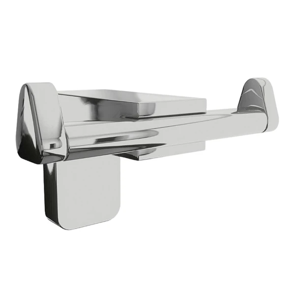 Banyo Bornoz Havlu Asma Askısı Lavabo Çatal 2'li Metal Sağlam Aparat Krom Askılık Vidalı - 2