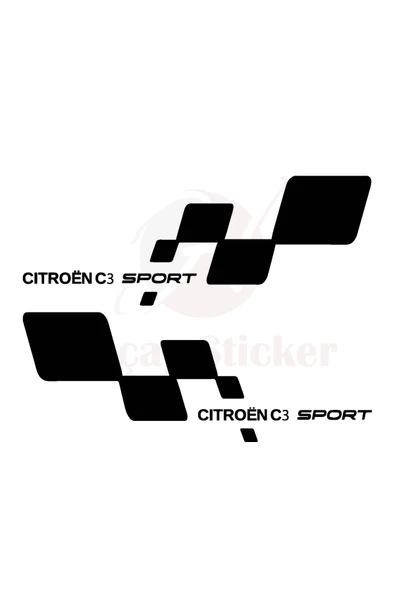 Citroen C3 İçin özel yeni uyumlu Aksesuar Kapı Altı Oto özel yeni sticker Siyah Sağ/Sol 2 Parça 40*15 Cm